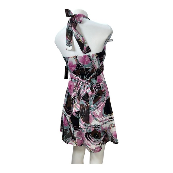 JUSTFAB Pink and Black Halter Dress New size L (runs one size smaller, Size M) - Picture 4 of 11